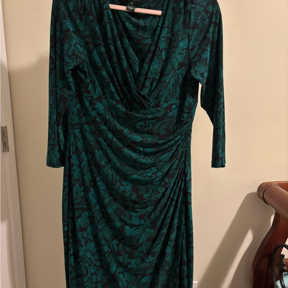 Elegant Green Floral Dress